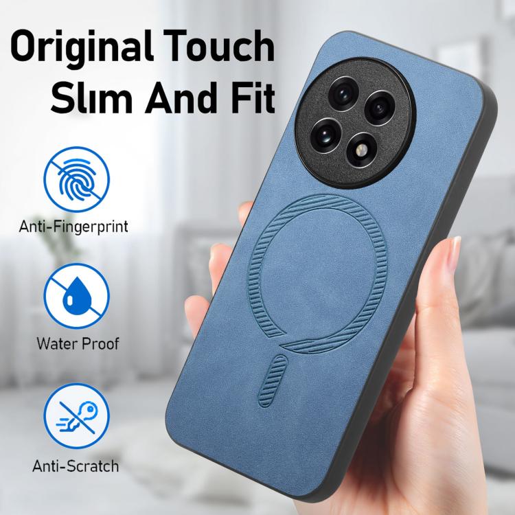Funda Trasera PU Magsafe para OnePlus Ace 3/12R 5G (Amarilla) Color Sólido Retro