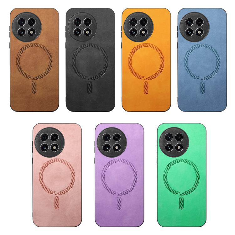 Funda Trasera PU Magsafe Retro para OnePlus Ace 3/12R 5G (Marrón)