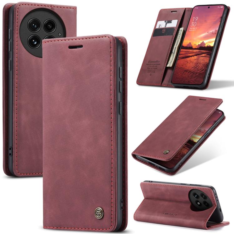 Funda de Cuero con Tapa Horizontal para OnePlus 13 Caseme 013 (Roja)
