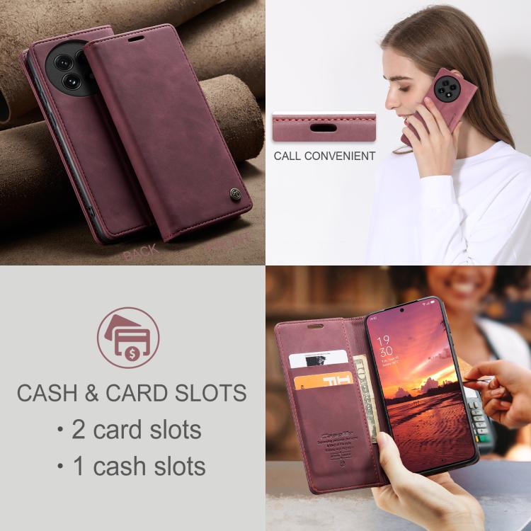 Funda de Cuero con Tapa Horizontal para OnePlus 13 Caseme 013 (Roja)