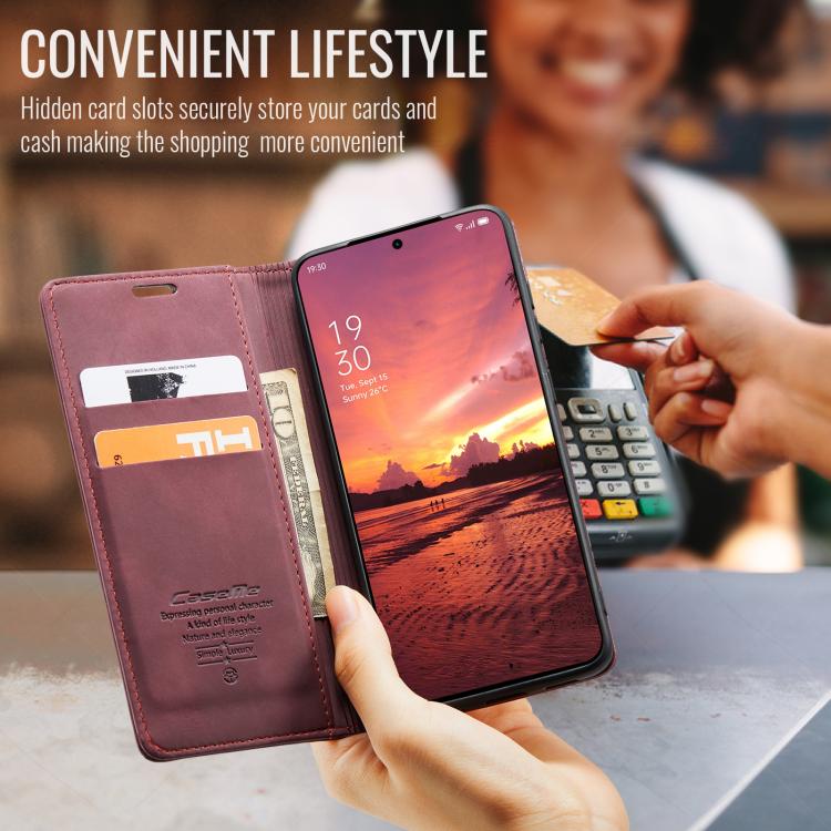 Funda de Cuero con Tapa Horizontal para OnePlus 13 Caseme 013 (Roja)
