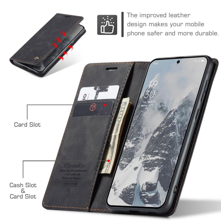 Funda de Cuero con Tapa Horizontal Multifuncional para OnePlus 13 Caseme 013 (Negra)