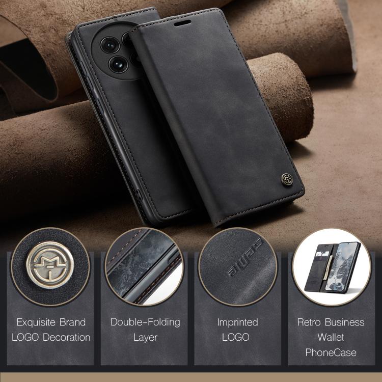 Funda de Cuero con Tapa Horizontal Multifuncional para OnePlus 13 Caseme 013 (Negra)