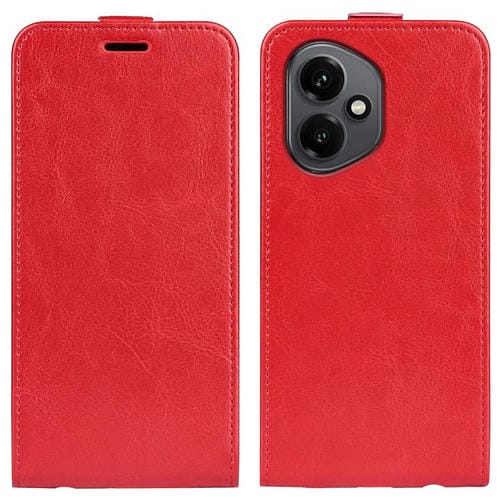 Funda de cuero con tapa vertical y textura única para Honor 400 Global R64 (Roja)