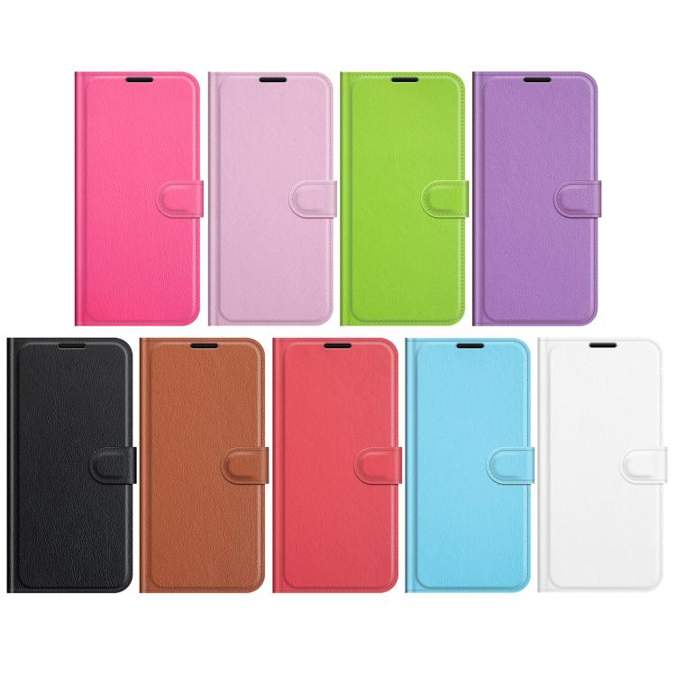 Funda de Cuero para OnePlus Ace 5 Pro con Tapa Horizontal y Soporte (Rosa Rojo)