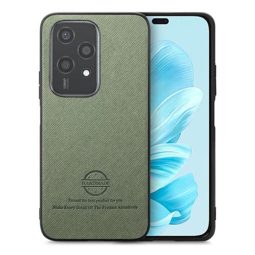 Funda para Teléfono Honor 200 Lite Parte Trasera Piel y Tejido de Sarga (Verde)