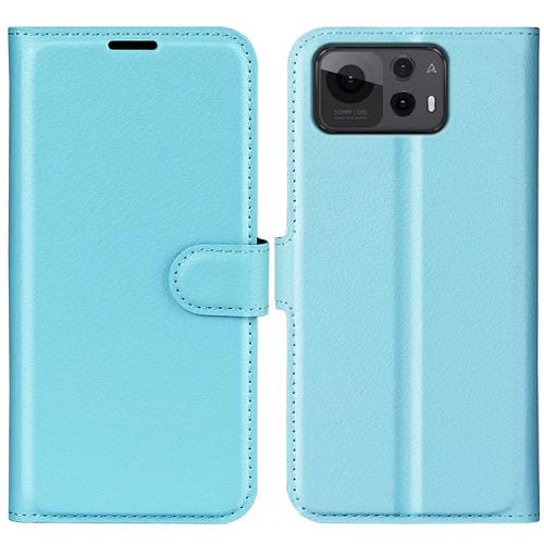 Funda de Cuero con Tapa Horizontal y Textura de Lichi para Asus Zenfone 12 Ultra (Azul)