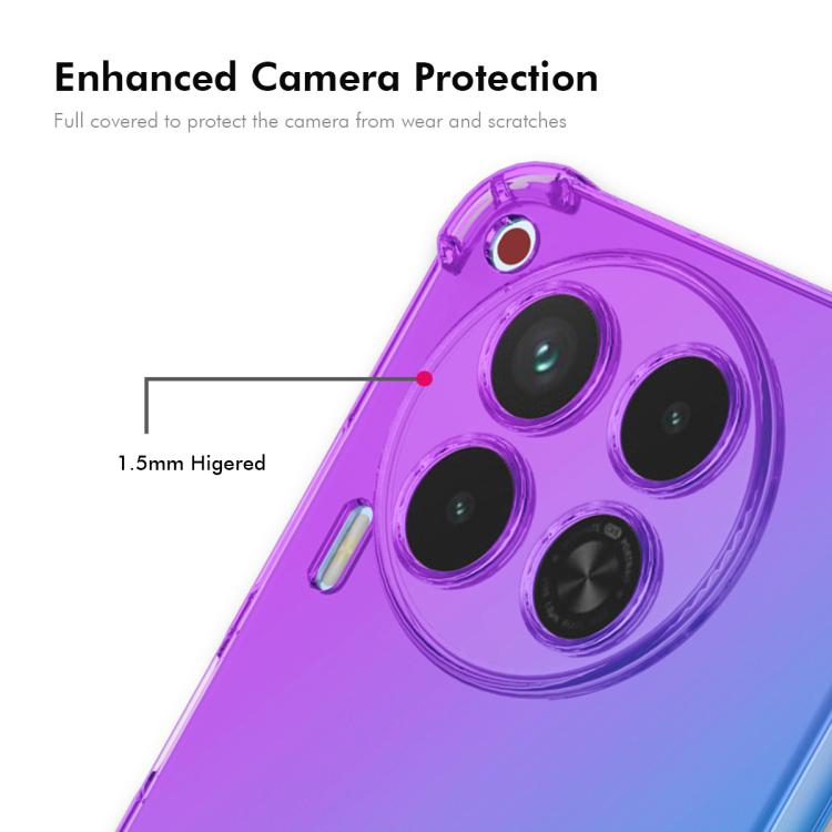 Funda TPU Enkay Hat-Prince Gradient Airbag para Tecno Camon 30 4G (Morado y Dorado)