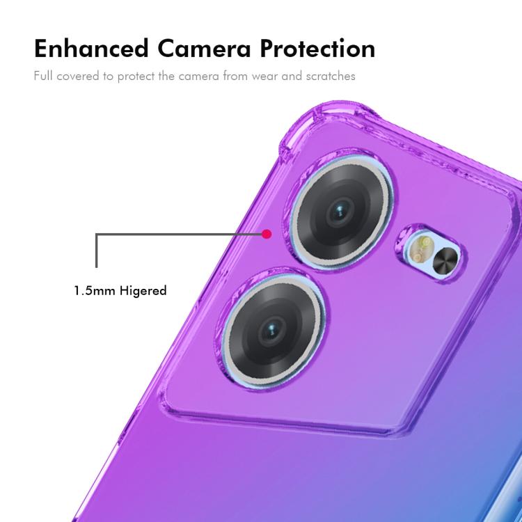 Funda TPU Enkay Hat-Prince para Tecno Pova 5 4G con Bolsa de Aire y Degradado (Azul y Rosa)