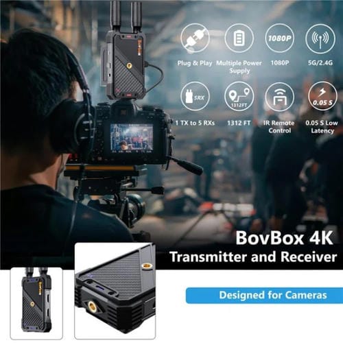 Transmisor Receptor HDMI Extensor Inalámbrico Bovbox 082 1080P H.265 Baja Latencia 400 M (Enchufe EE.UU)