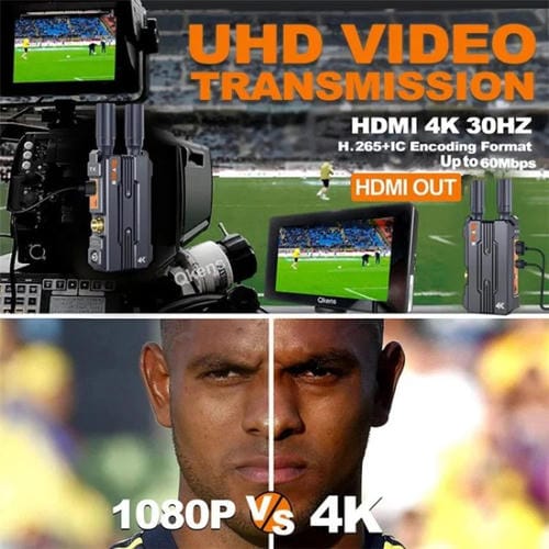 Extensor Inalámbrico 4K HD Bovbox 098 para Cámaras DSLR con Monitor de Video Interfaz Dual SDI HDMI (Enchufe AU)