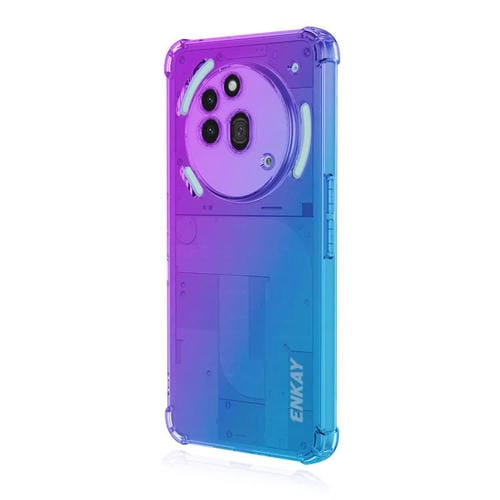 Funda TPU Enkay Hat-Prince para Teléfono 3A Pro con Diseño Sombrero y Bolsa de Aire (Morado y Azul)