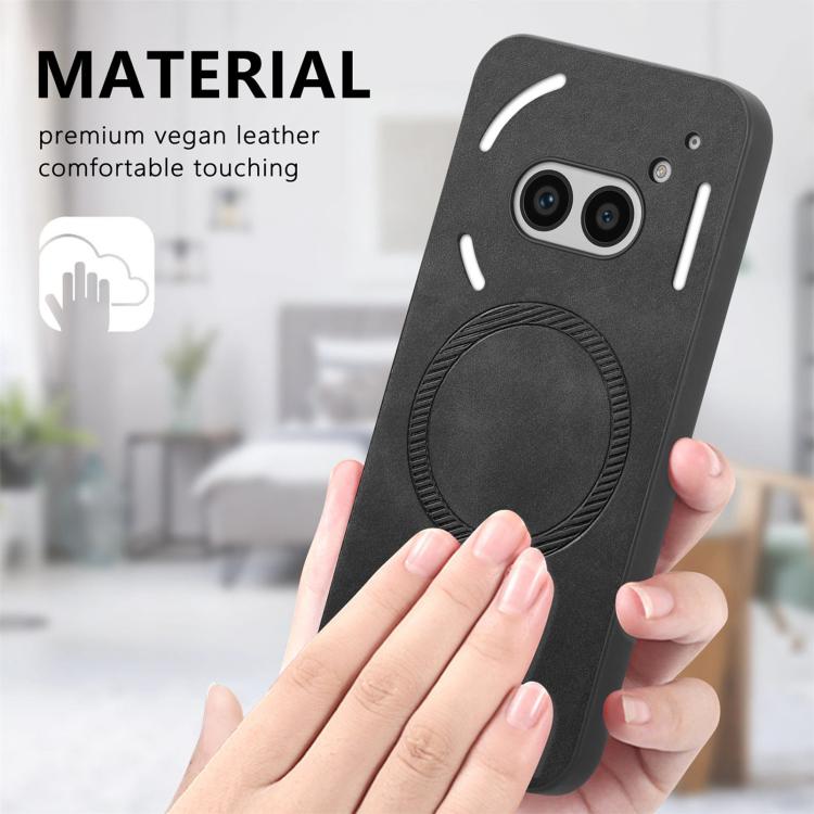 Funda Trasera Magnética de PU para Teléfono 2A Retro Magsafe (Negro)