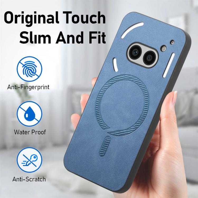 Funda Trasera Magnética de PU para Teléfono cmf Phone 1 Retro Magsafe (Morado)