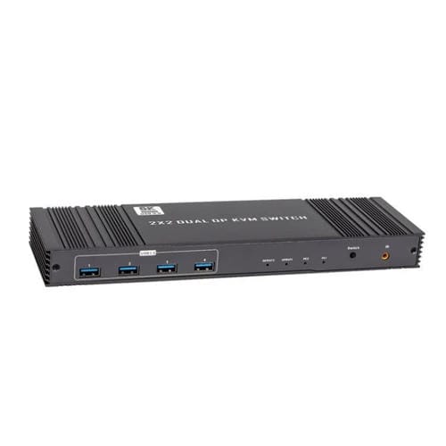 Conmutador KVM K10-2 para dos computadoras y monitores USB 3.0, salida DP dual 8K 60 Hz, versión 2X2 2.1, enchufe UE