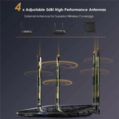 Enrutador Gigabit Ethernet WAVLINK WN530HG4 doble banda AC1200 MU-MIMO enchufe EE. UU.