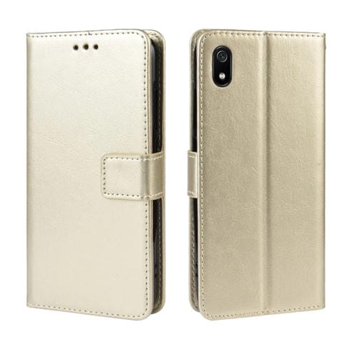 Funda de Cuero con Tapa Horizontal Retro con Textura de Caballo Loco para Xiaomi Redmi 7A, con Soporte, Ranuras para Tarjetas y Marco de Fotos