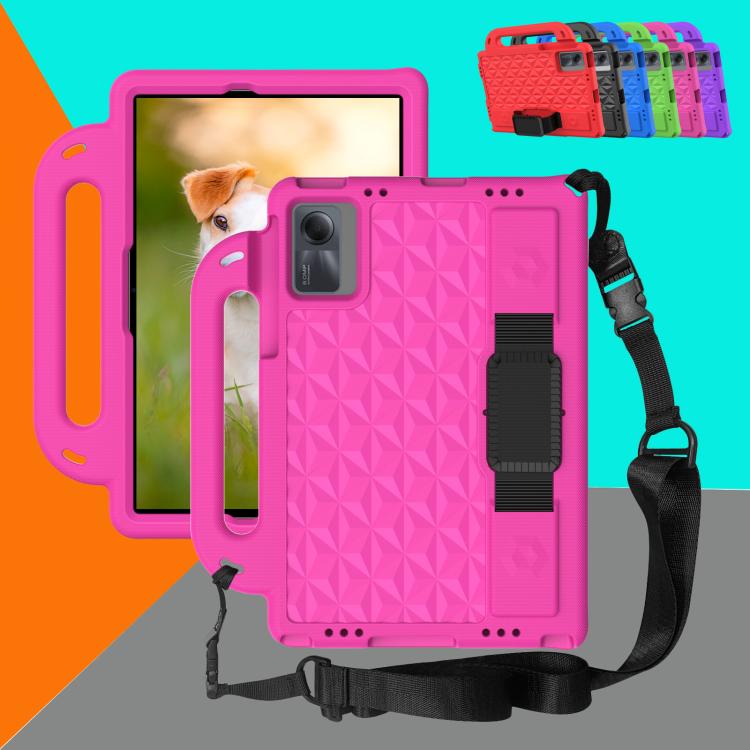 Funda de EVA a prueba de golpes para Xiaomi Pad 5/5 Pro Diamond Series (rosa roja)
