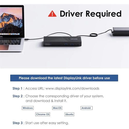 Estación de carga WAVLINK UG69PD24 DisplayLink 12 en 1 PD 100 W para Thunderbolt 4/3 (Enchufe australiano)