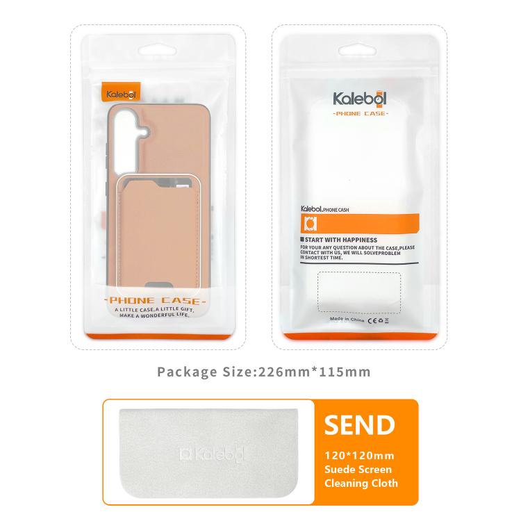 Funda de cuero con anillo magnético Kalebol Slim MagSafe para Samsung Galaxy Z Flip6 (negra)