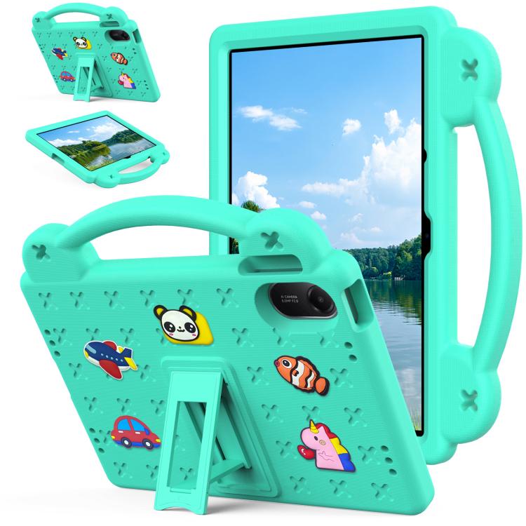 Funda de EVA a prueba de golpes para Xiaomi Redmi Pad 2 11 2025 con asa y soporte para niños (verde menta)