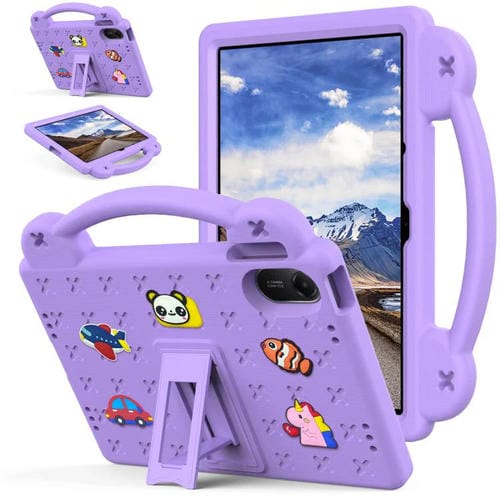 Funda de EVA a prueba de golpes para Xiaomi Redmi Pad 2 11 2025 con asa y soporte para niños (morado claro)