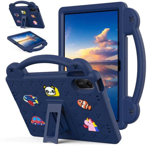 Funda de EVA a prueba de golpes para Xiaomi Redmi Pad 2 11 2025 con asa y soporte para niños (azul marino)