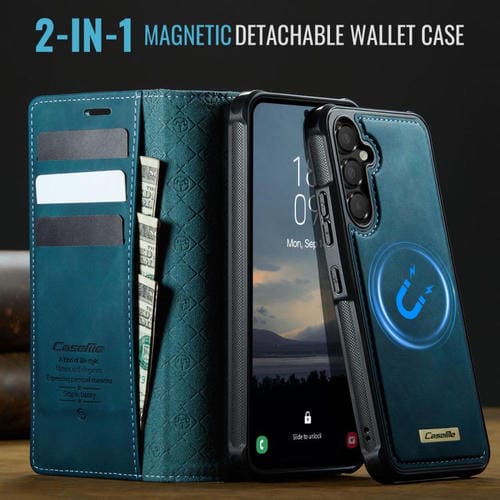 Funda de cuero desmontable con bloqueo RFID magnético para Samsung Galaxy A54 5G CaseMe C49 (verde)