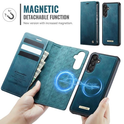 Funda de cuero desmontable con bloqueo RFID magnético para Samsung Galaxy A54 5G CaseMe C49 (verde)