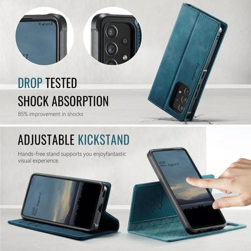 Funda de cuero desmontable con bloqueo RFID magnético para Samsung Galaxy A53 5G CaseMe C49 (verde)