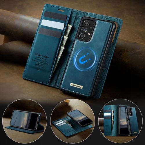 Funda de cuero desmontable con bloqueo RFID magnético para Samsung Galaxy A53 5G CaseMe C49 (verde)