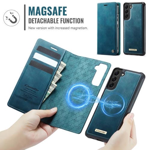 Funda de cuero desmontable con bloqueo RFID magnético CaseMe C49 para Samsung Galaxy S22 5G (verde)