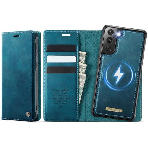 Funda de cuero desmontable CaseMe C49 con bloqueo RFID magnético para Samsung Galaxy S21 5G (verde)