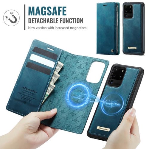 Funda de cuero desmontable con bloqueo RFID magnético CaseMe C49 para Samsung Galaxy S20 Ultra (verde)