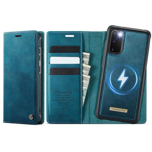 Funda de cuero desmontable con bloqueo RFID magnético CaseMe C49 para Samsung Galaxy S20 (verde)