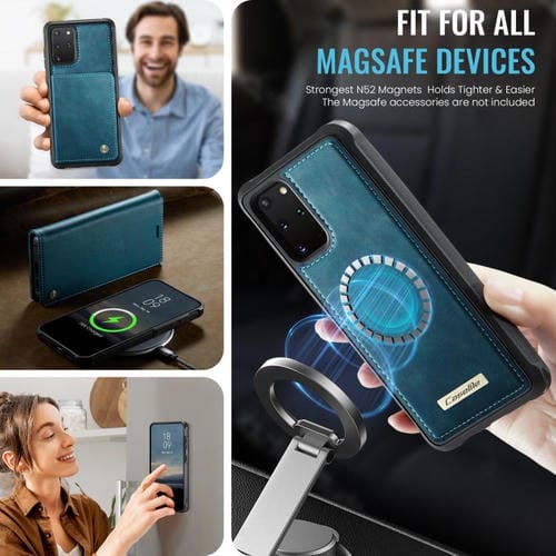 Funda de cuero desmontable CaseMe C49 con bloqueo RFID magnético para Samsung Galaxy S20+ (verde)