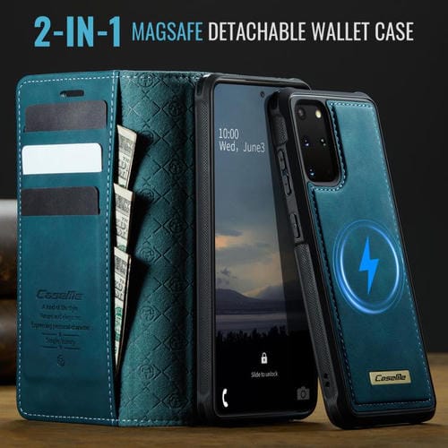 Funda de cuero desmontable CaseMe C49 con bloqueo RFID magnético para Samsung Galaxy S20+ (verde)