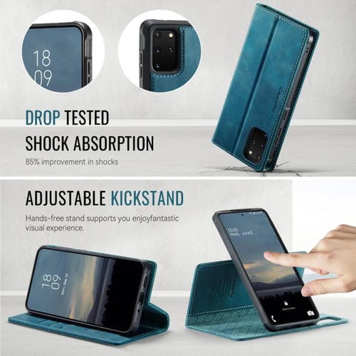 Funda de cuero desmontable CaseMe C49 con bloqueo RFID magnético para Samsung Galaxy S20+ (verde)