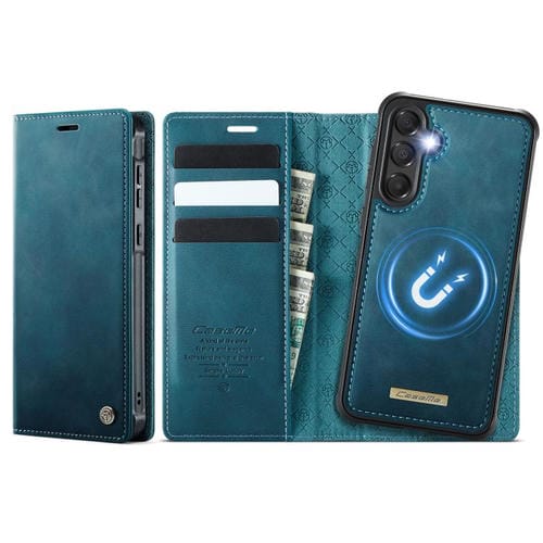 Funda de cuero desmontable con bloqueo RFID magnético CaseMe C49 para Samsung Galaxy A55/A35 5G (verde)