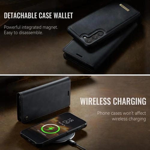 Funda de cuero desmontable con bloqueo RFID magnético para Samsung Galaxy S23 5G CaseMe C49 (negro)