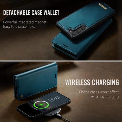 Funda de cuero desmontable con bloqueo RFID magnético para Samsung Galaxy S23 5G CaseMe C49 (verde)