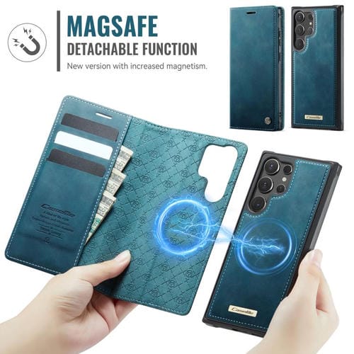Funda de cuero desmontable con bloqueo RFID magnético para Samsung Galaxy S24 Ultra 5G CaseMe C49 (verde)