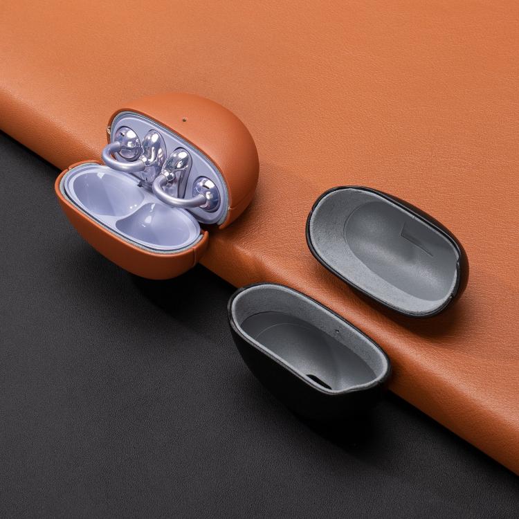 Funda protectora de cuero genuino granulado para auriculares Bluetooth Huawei FreeClip (Wisteria)