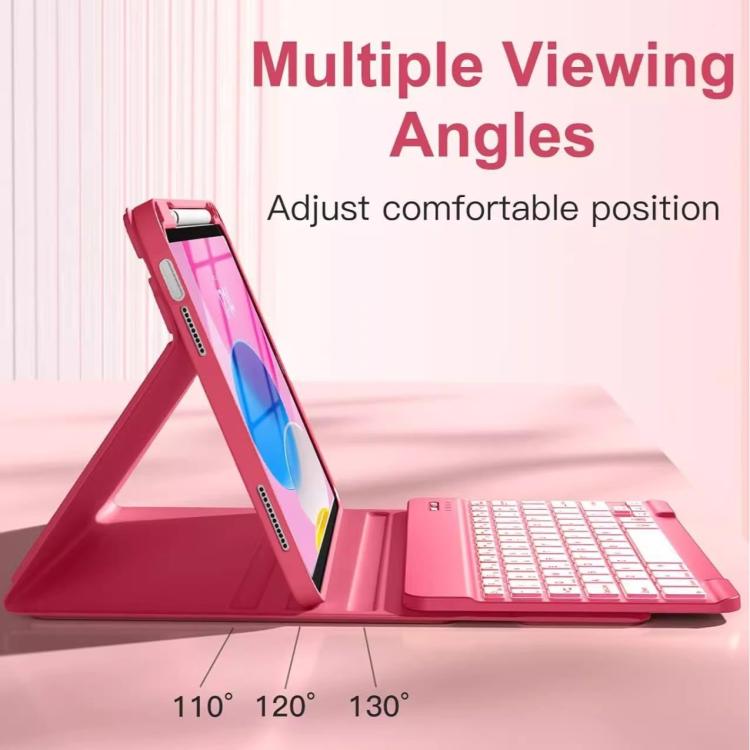 Funda de silicona y cuero con teclado Bluetooth para iPad Pro 11 2024 con ranura para bolígrafo (morado lavanda)