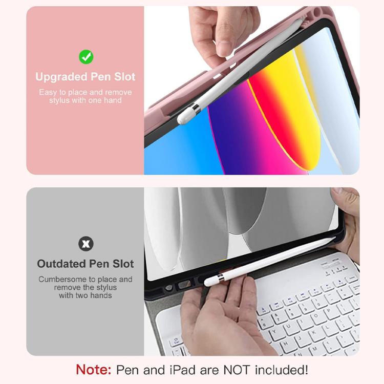 Funda de silicona y cuero con teclado Bluetooth para iPad Pro 11 2024 con ranura para bolígrafo (morado lavanda)