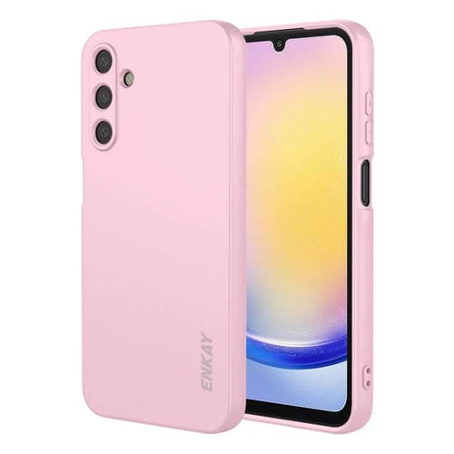 ENKAY - Funda de silicona líquida suave y a prueba de golpes para Samsung Galaxy A25 5G (rosa)