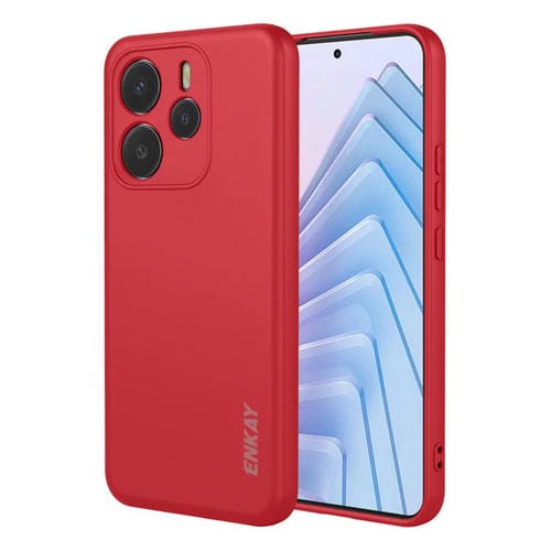 Funda ENKAY de silicona líquida suave y a prueba de golpes para Redmi Note 14 4G (163 mm) (rojo)