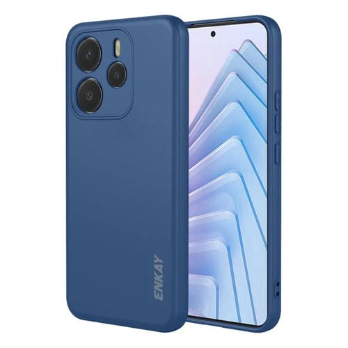 ENKAY - Funda de silicona líquida suave a prueba de golpes para Redmi Note 14 5G (India/Global) (Azul oscuro)