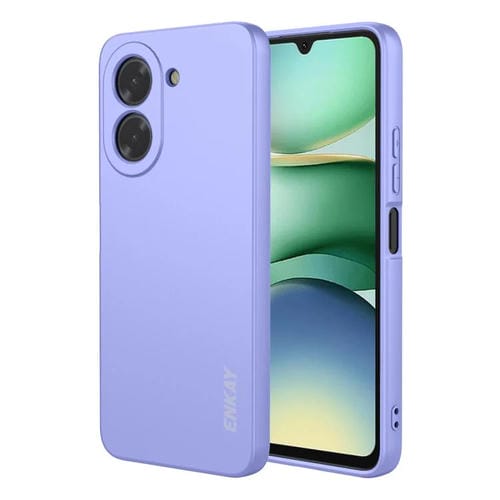 Funda ENKAY de silicona líquida suave y antigolpes para Redmi A5 NFC (173 mm) (morado)