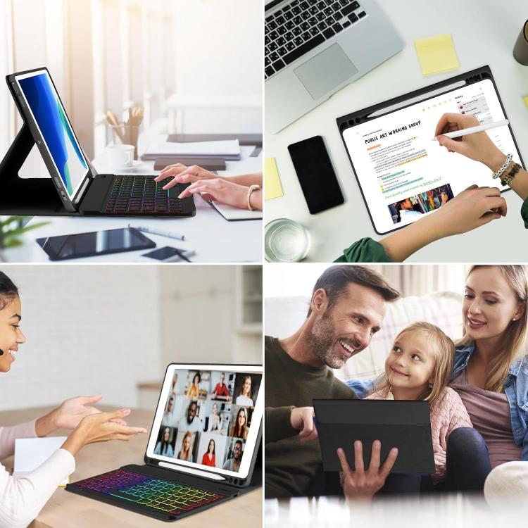 Funda magnética con teclado Bluetooth a color para iPad Pro 11 2024 (negro premium)